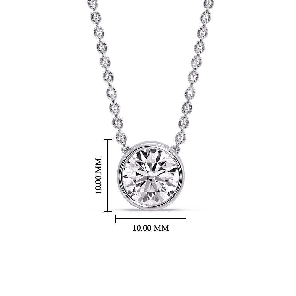 Round Bezel Solitaire Diamond 2.50 Carat Pendant