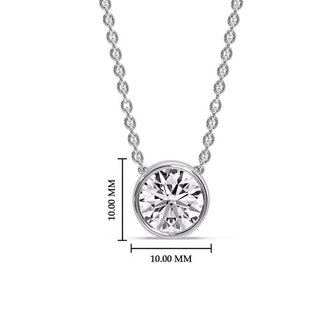 Round Bezel Solitaire Diamond 2.50 Carat Pendant