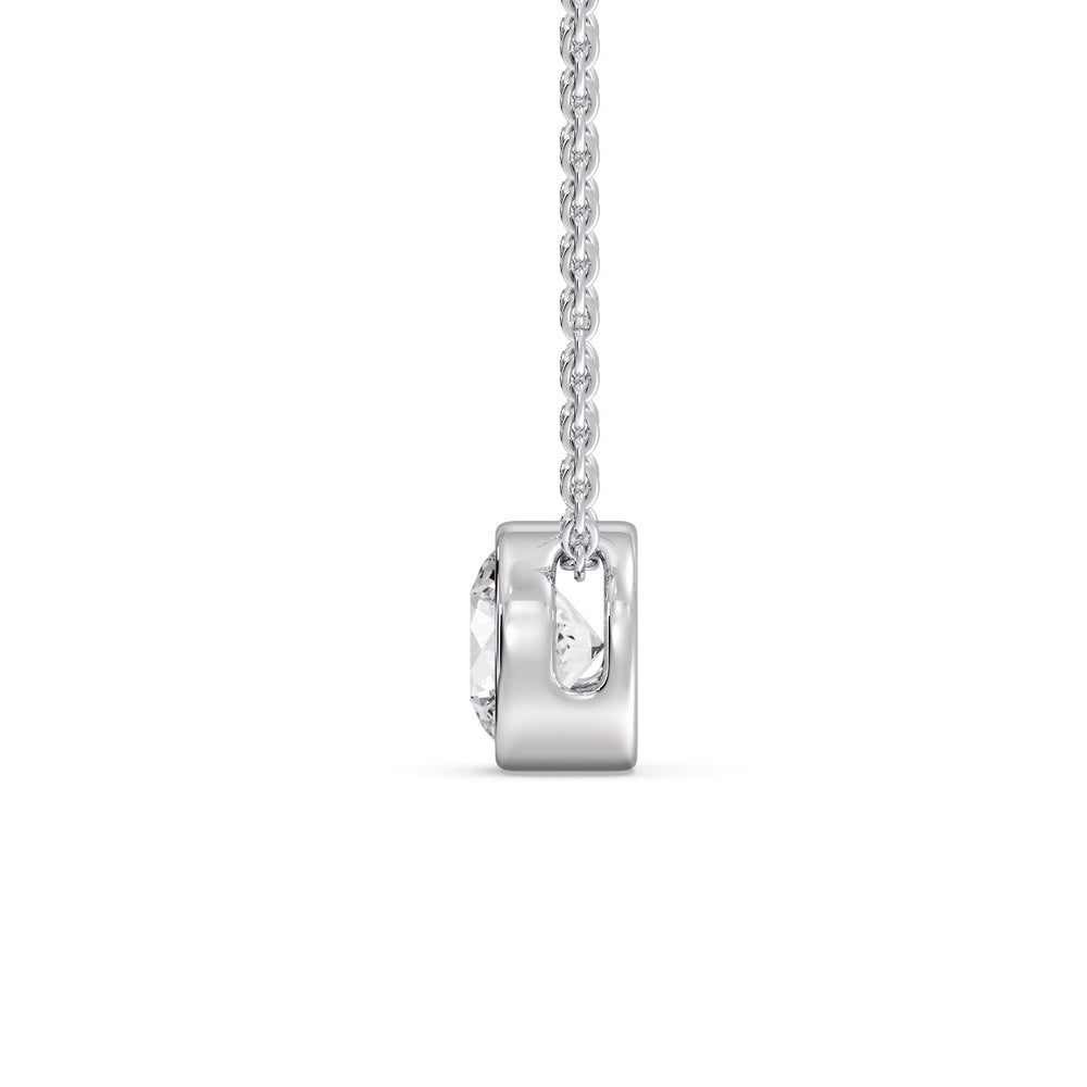 Round Bezel Solitaire Diamond 2.50 Carat Pendant