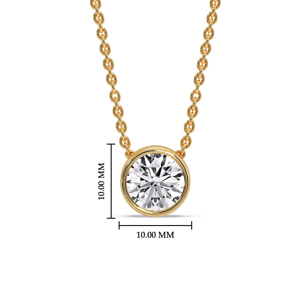 Round Bezel Solitaire Diamond 2.50 Carat Pendant