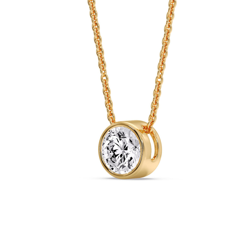 Round Bezel Solitaire Diamond 2.50 Carat Pendant