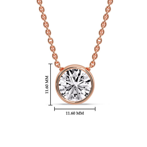 Round Bezel Solitaire Diamond 4 Carat Pendant