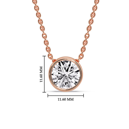 Round Bezel Solitaire Diamond 4 Carat Pendant