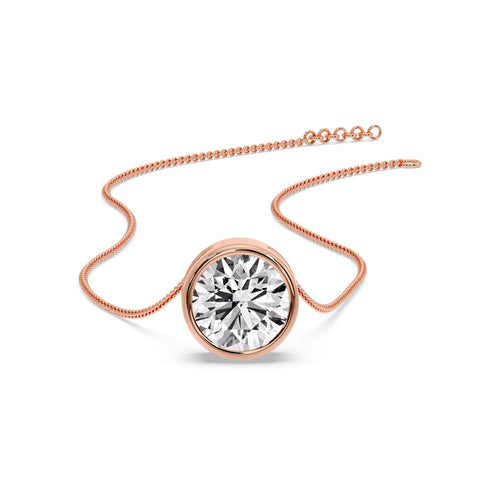 Round Bezel Solitaire Diamond 4 Carat Pendant