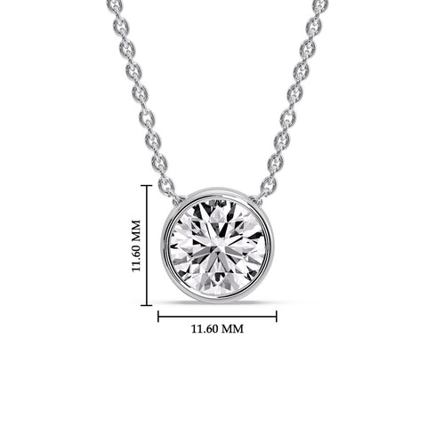 Round Bezel Solitaire Diamond 4 Carat Pendant