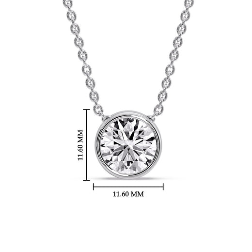 Round Bezel Solitaire Diamond 4 Carat Pendant