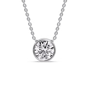 Round Bezel Solitaire Diamond 4 Carat Pendant