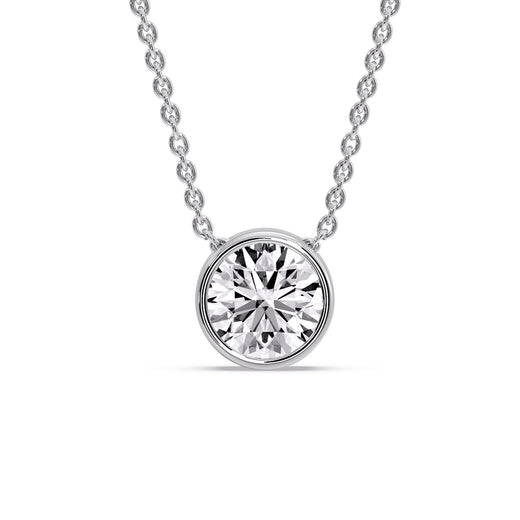 Round Bezel Solitaire Diamond 4 Carat Pendant