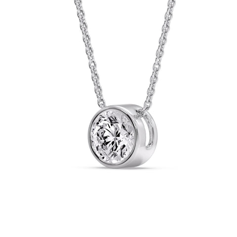 Round Bezel Solitaire Diamond 4 Carat Pendant