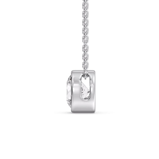 Round Bezel Solitaire Diamond 4 Carat Pendant
