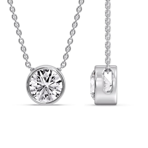 Round Bezel Solitaire Diamond 4 Carat Pendant