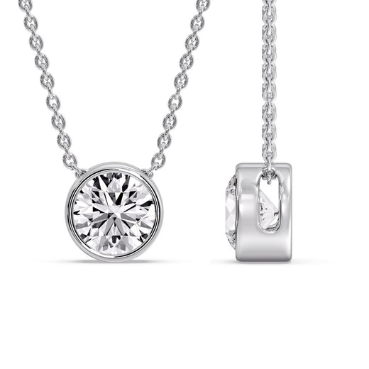 Round Bezel Solitaire Diamond 4 Carat Pendant