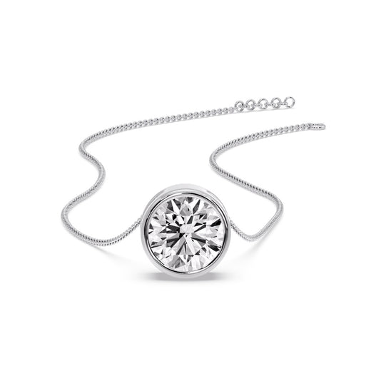 Round Bezel Solitaire Diamond 4 Carat Pendant