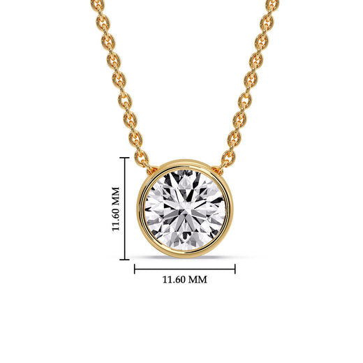 Round Bezel Solitaire Diamond 4 Carat Pendant