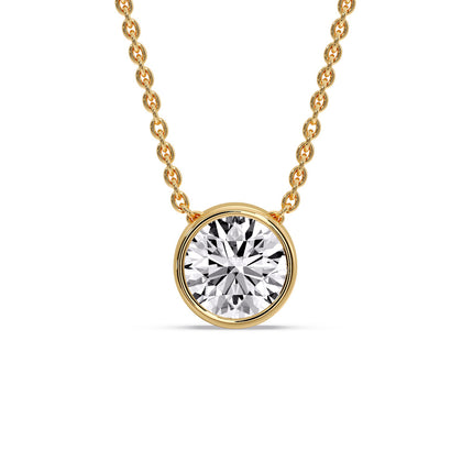Round Bezel Solitaire Diamond 4 Carat Pendant