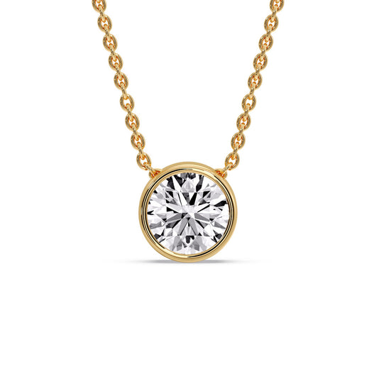 Round Bezel Solitaire Diamond 4 Carat Pendant