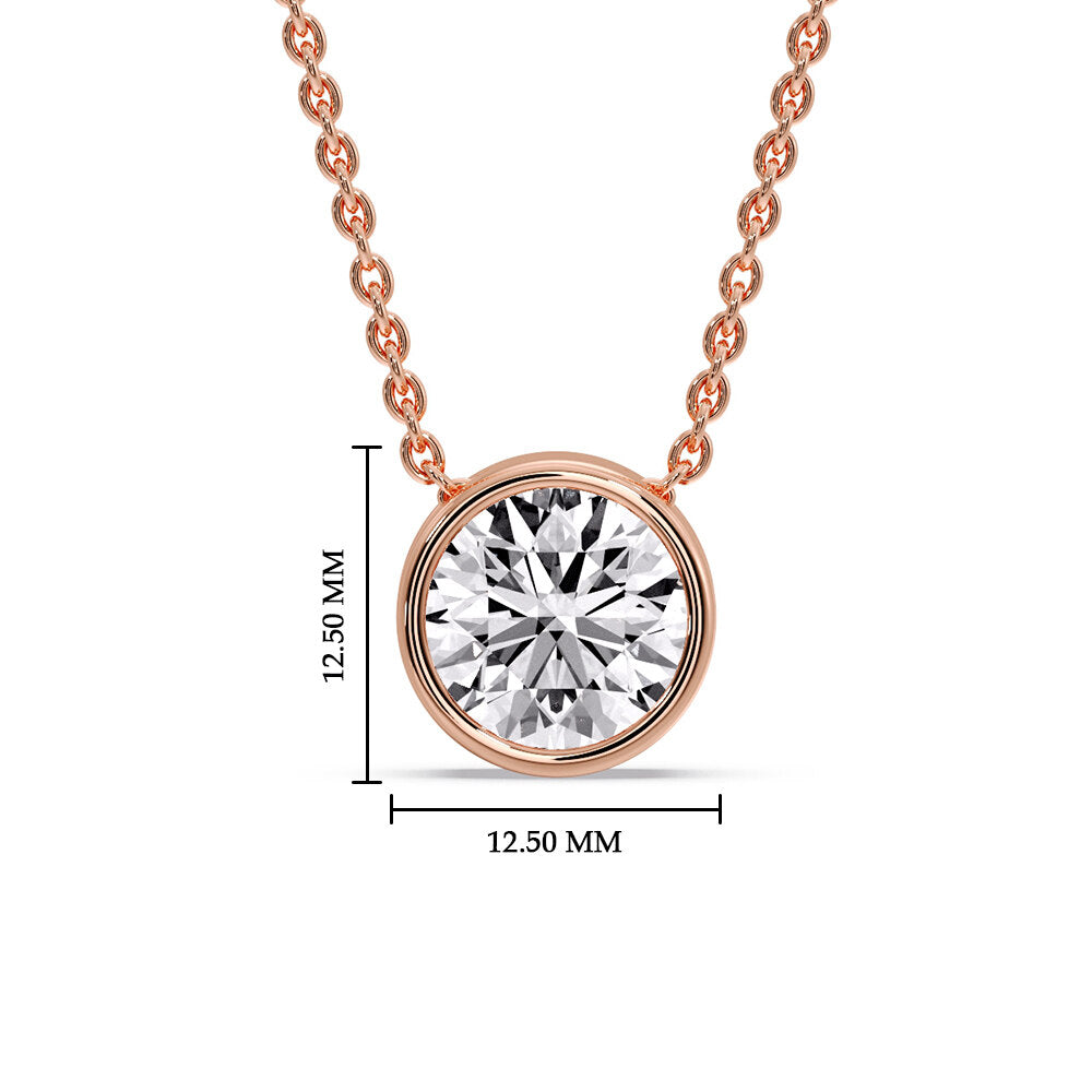 Round Bezel Solitaire Diamond 5 Carat Pendant
