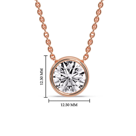 Round Bezel Solitaire Diamond 5 Carat Pendant