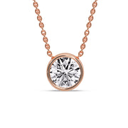 Round Bezel Solitaire Diamond 5 Carat Pendant