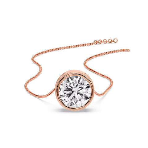 Round Bezel Solitaire Diamond 5 Carat Pendant