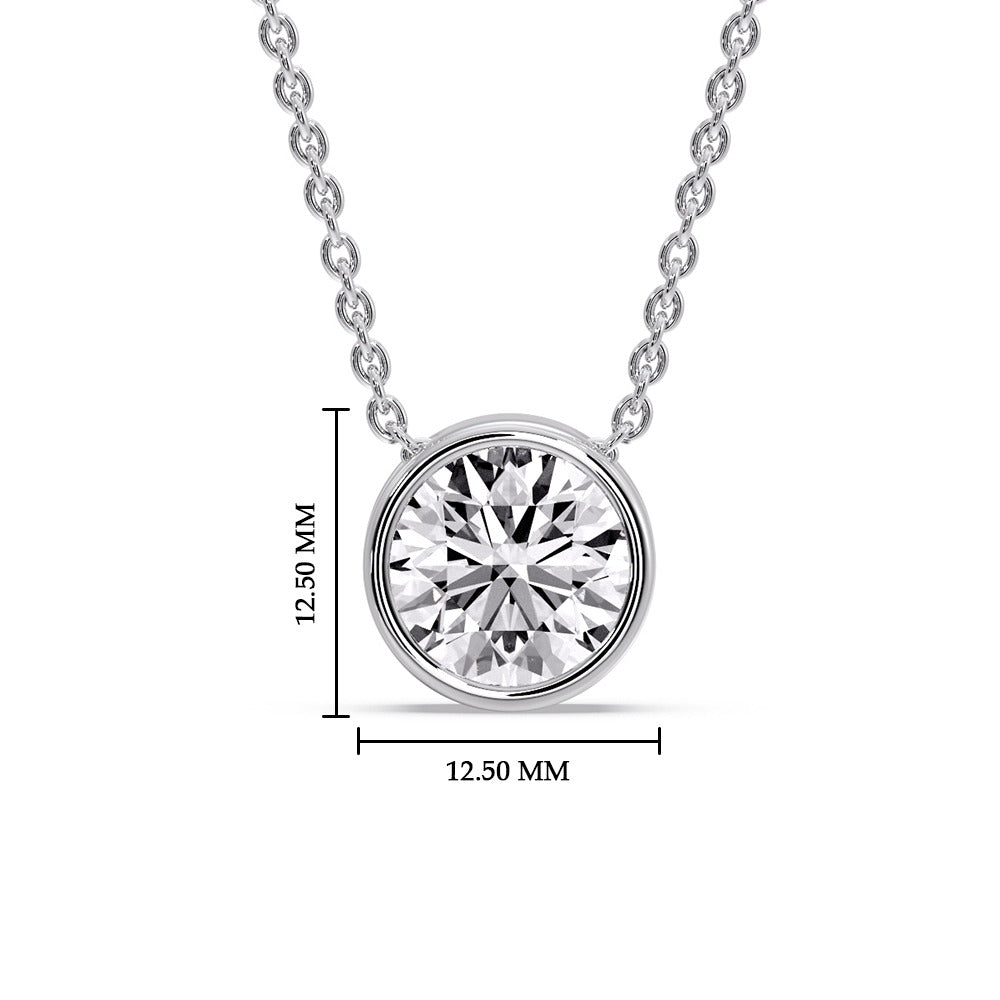 Round Bezel Solitaire Diamond 5 Carat Pendant