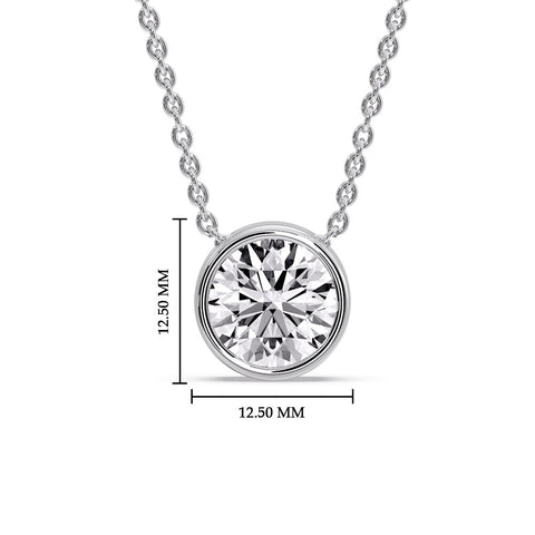 Round Bezel Solitaire Diamond 5 Carat Pendant