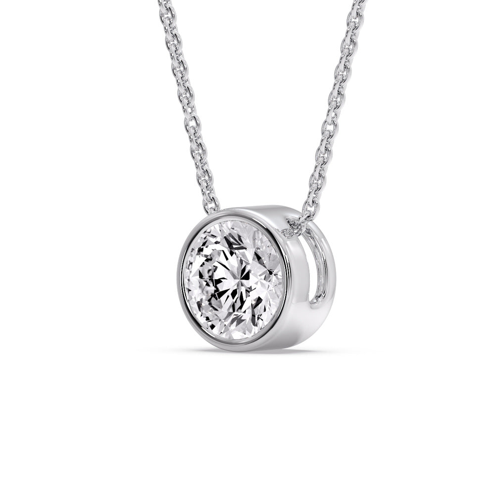 Round Bezel Solitaire Diamond 5 Carat Pendant