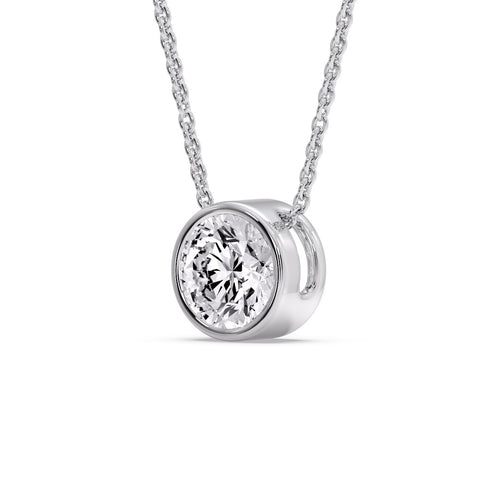 Round Bezel Solitaire Diamond 5 Carat Pendant