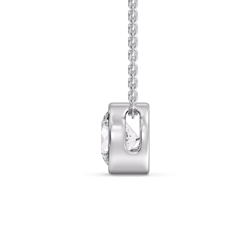 Round Bezel Solitaire Diamond 5 Carat Pendant