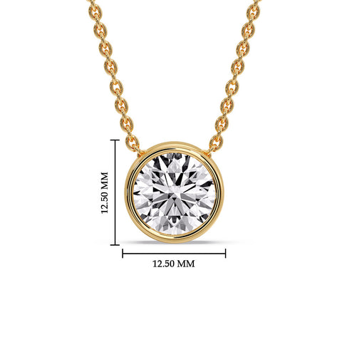 Round Bezel Solitaire Diamond 5 Carat Pendant