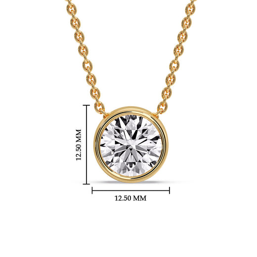 Round Bezel Solitaire Diamond 5 Carat Pendant