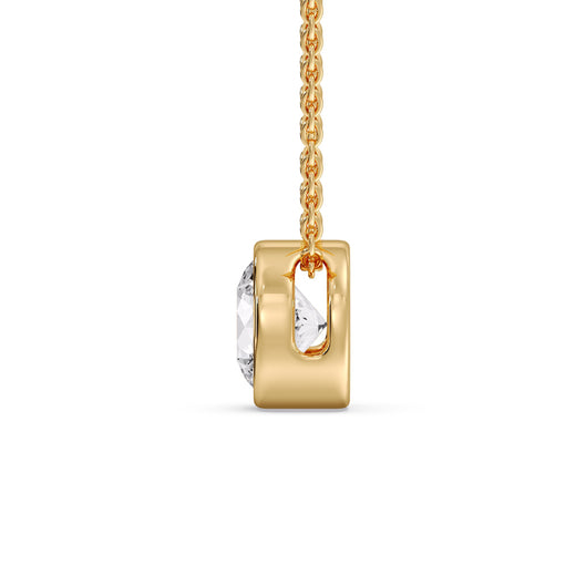 Round Bezel Solitaire Diamond 5 Carat Pendant