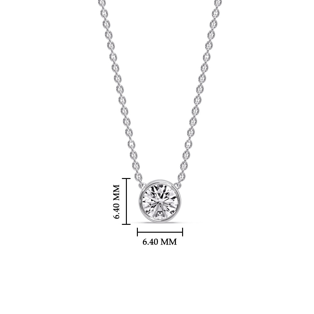 Round Bezel Solitaire Half Carat Pendant