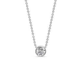 Round Bezel Solitaire Half Carat Pendant
