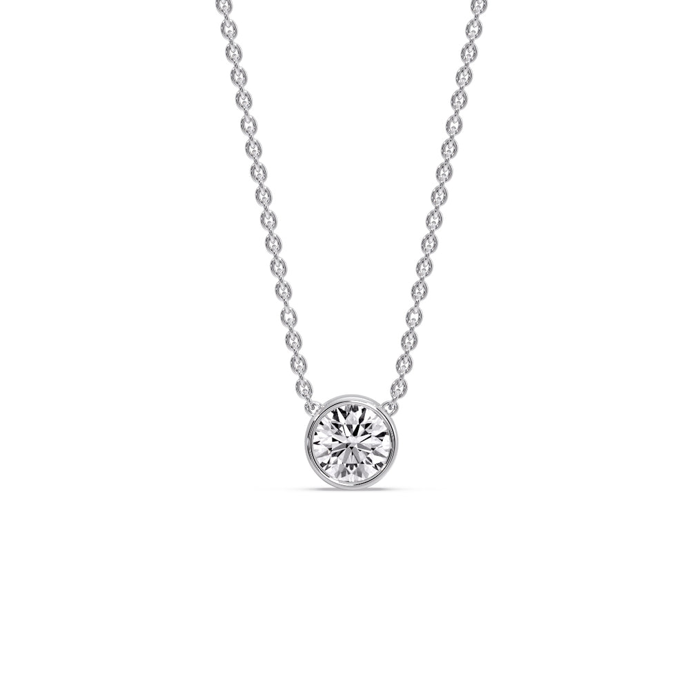 Round Bezel Solitaire Half Carat Pendant