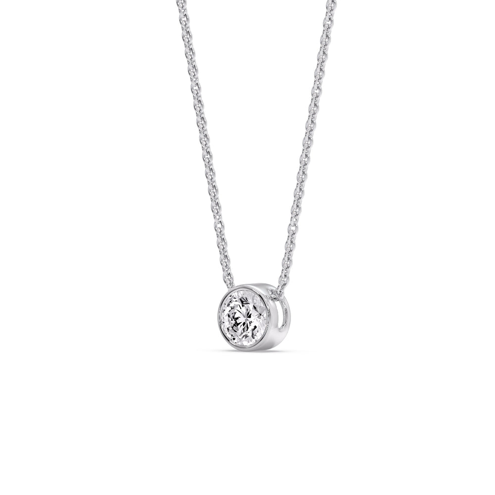 Round Bezel Solitaire Half Carat Pendant
