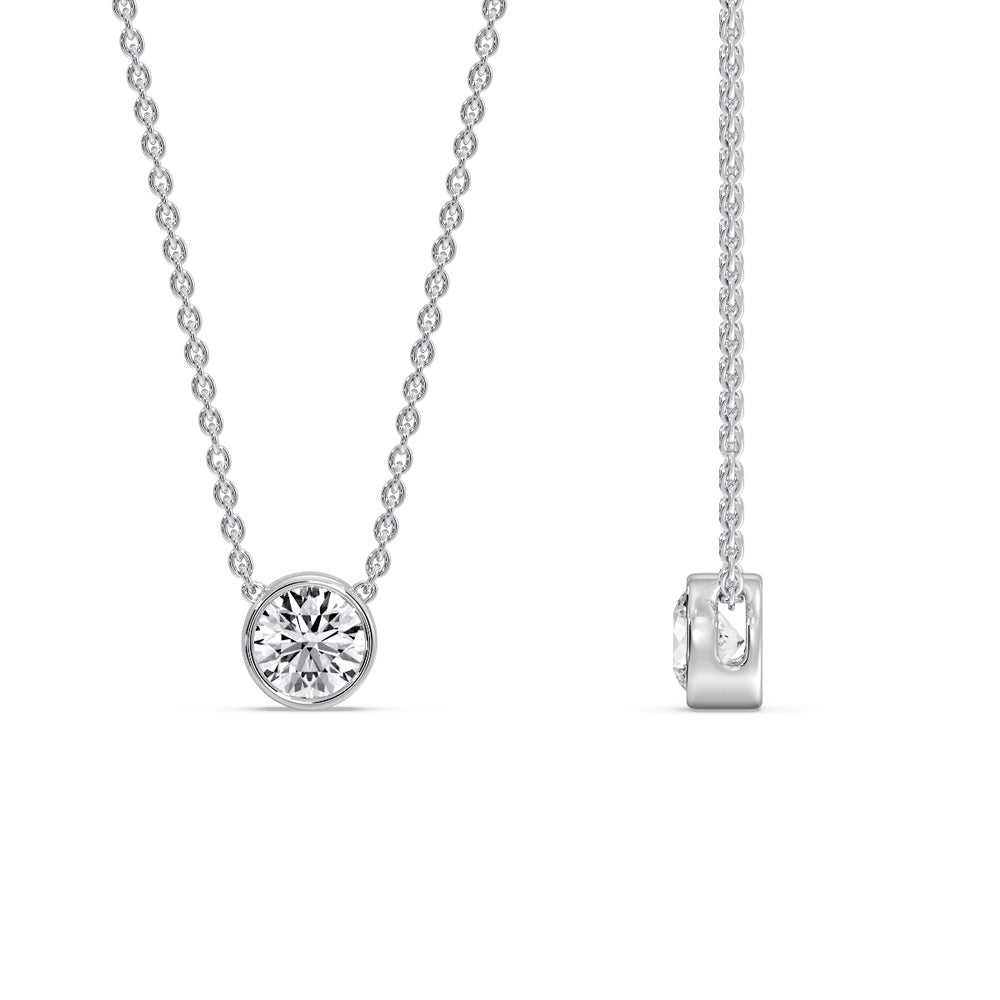 Round Bezel Solitaire Half Carat Pendant