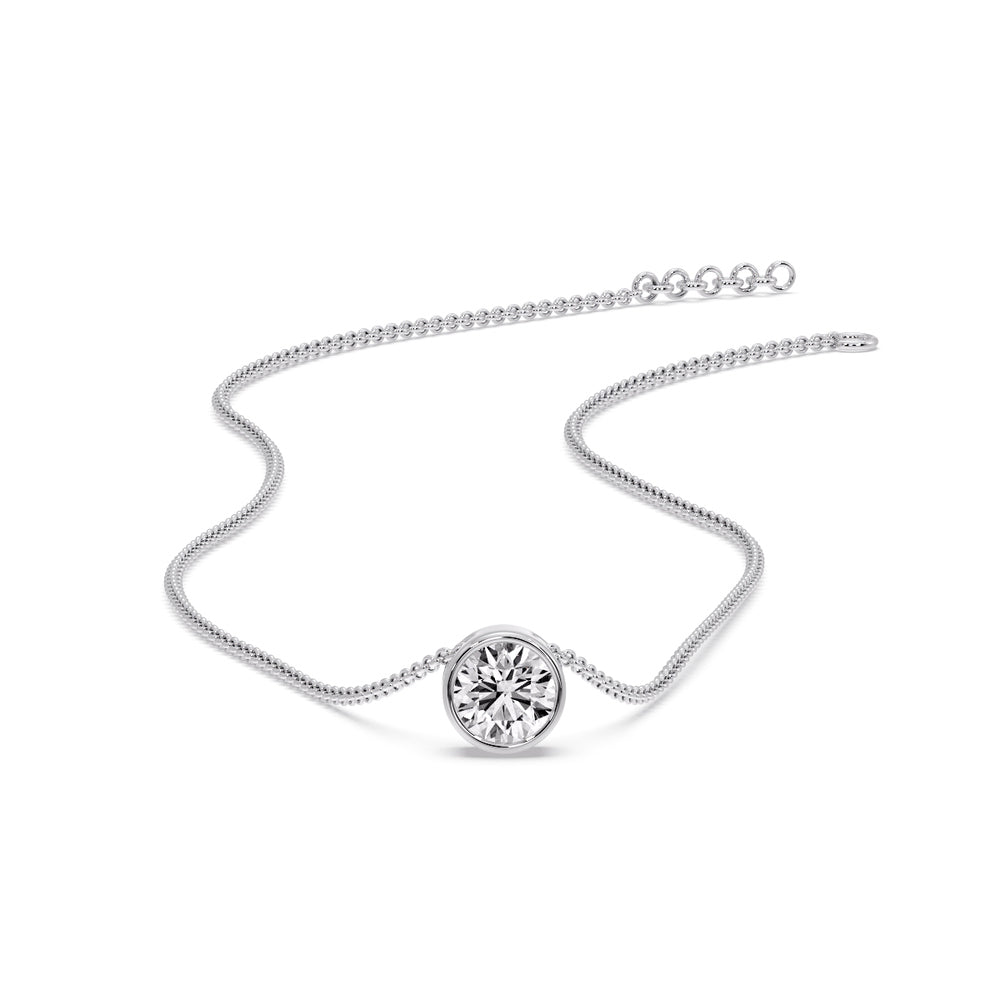Round Bezel Solitaire Half Carat Pendant