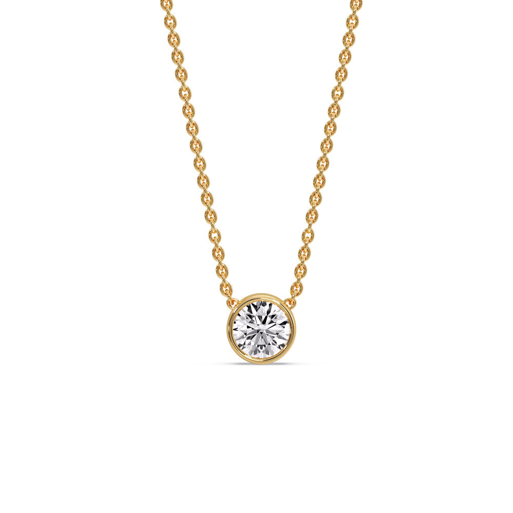 Round Bezel Solitaire Half Carat Pendant