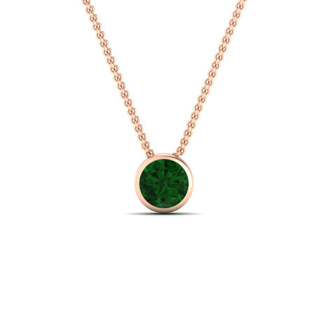Round Bezel Solitaire Diamond 1.50 Carat Pendant