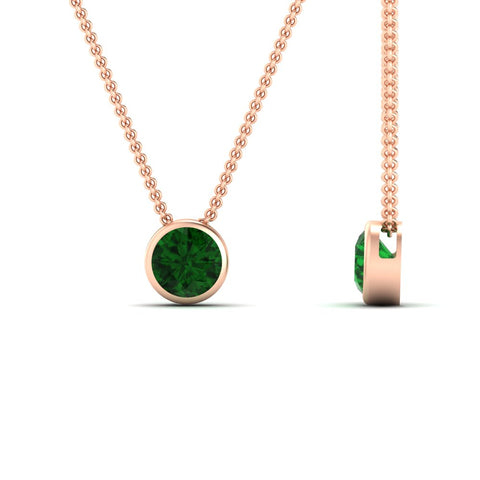 Round Bezel Solitaire Diamond 1.50 Carat Pendant