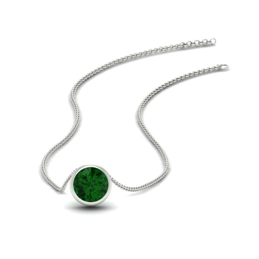 Round Bezel Solitaire Diamond 1.50 Carat Pendant