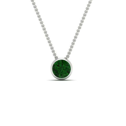 Round Bezel Solitaire Diamond 1.50 Carat Pendant