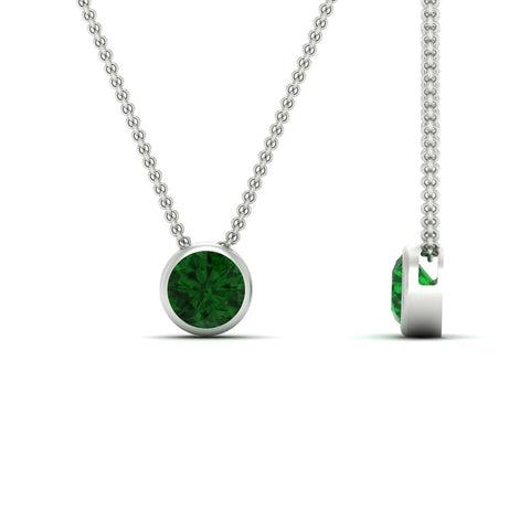 Round Bezel Solitaire Diamond 1.50 Carat Pendant