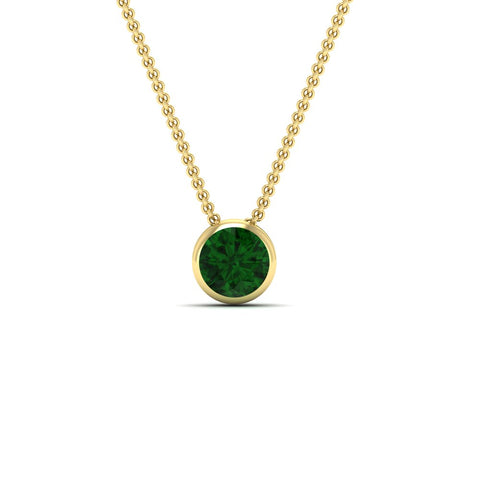 Round Bezel Solitaire Diamond 1.50 Carat Pendant