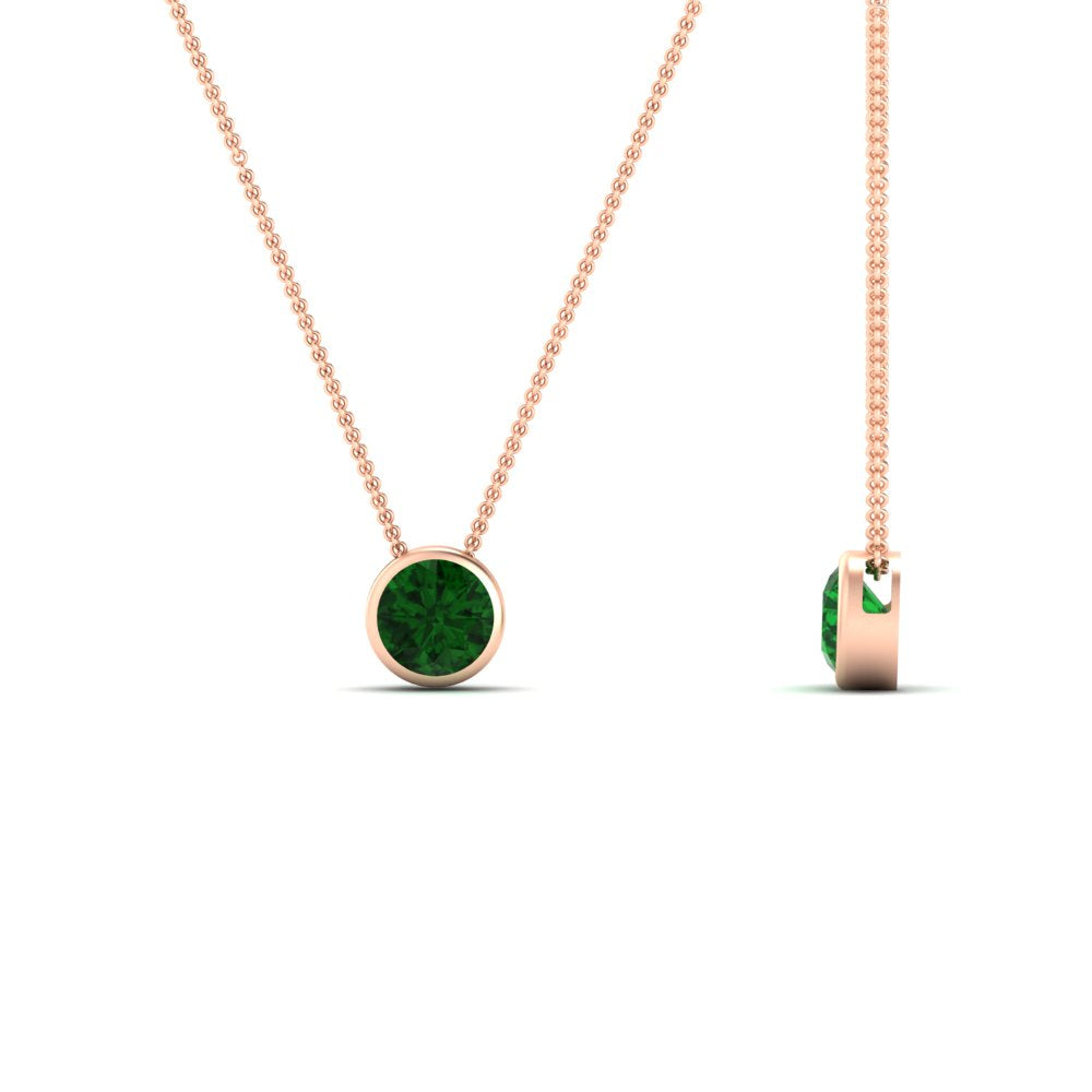 Round Bezel Solitaire Half Carat Pendant