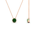 Thumbnail 59 - round-bezel-solitaire-emerald-half-carat-pendant-in-rose-gold-FD-PD10538ROGEMGRANGLE2-NL-0.50CT-RG