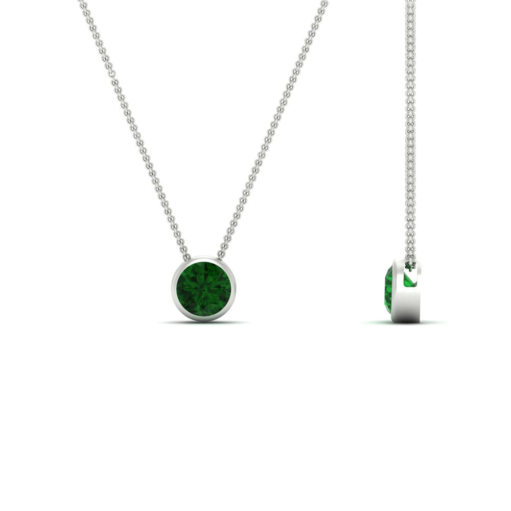 Round Bezel Solitaire Half Carat Pendant