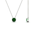 Thumbnail 64 - round-bezel-solitaire-emerald-half-carat-pendant-in-white-gold-FD-PD10538ROGEMGRANGLE2-NL-0.50CT-WG