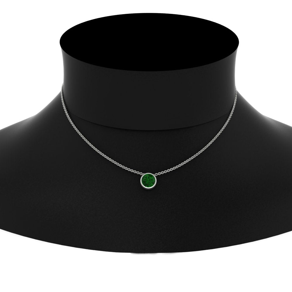 Round Bezel Solitaire Half Carat Pendant